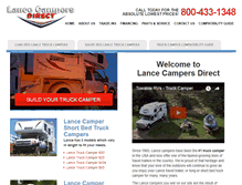 Tablet Screenshot of lancetruckcampersdirect.com